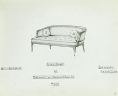 Drawing, Love Seat, Designed by Frank C. Lee