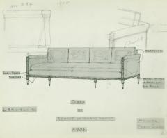 Drawing, Sofa, Designed by Frank C. Lee