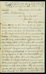 Civil War letter, to Allen H. Church 105th N.Y. Infantry 