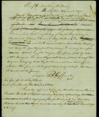 Civil war document , Captain Andrew B. Coffinberry relative to Pvt. Harrison Hackett CO. H 1st Michigan Engineers and Mechanics