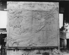 Photograph, Clay Carving Depicting Native American Scene