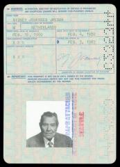 Passport, Sidney John Jansma