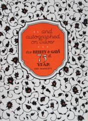 Brochure, And Autographed On Silver for Berkey and Gay's 75th Year