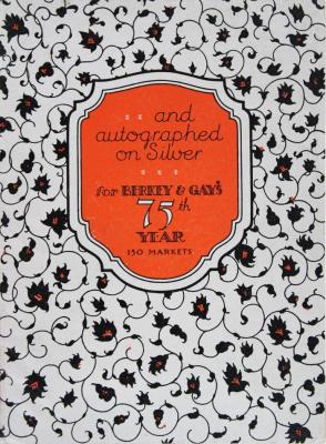 Brochure, And Autographed On Silver for Berkey and Gay's 75th Year