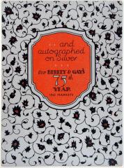 Brochure, And Autographed On Silver for Berkey And Gay's 75th Year