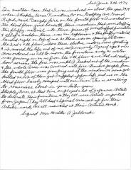 Personal Letter, Fire of 1919 at Stickley Brothers Furniture Company