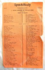 Price List, A Retail Bulletin Of Popular Music By Lyon & Healy,  Chicago & Cleveland