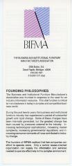 Brochure, Business and Institutional Furniture Manufacturer's Association (BIFMA), Found Philosophies