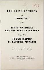 Brochure, First National Competition Interiors, Grand Rapids Furniture Museum