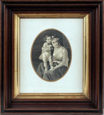Drawing, Ink, "Mother And Child'