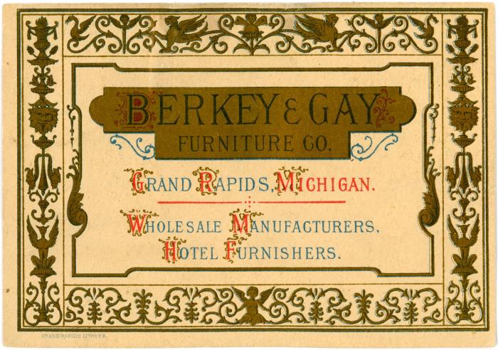 Trade Card, Berkey &amp; Gay Furniture Company