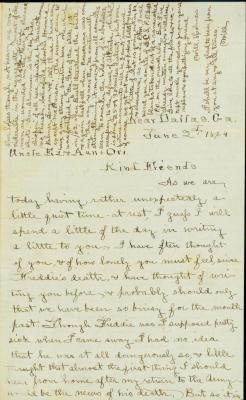 Civil War letter William H. Holmes 1st N.Y. Light Artillery to Uncle E.S. Holmes and Aunt Ori Holmes