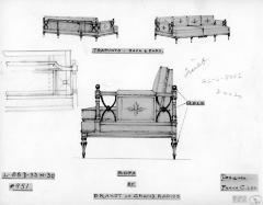 Drawing, Sofa, Designed by Frank C. Lee