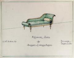 Drawing, Recamier Sofa, Design by Frank C. Lee