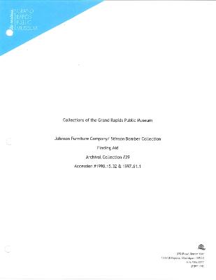 Archival Collection #039 - Johnson Furniture Company/Stinson Bomber