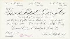 Trade Card, Grand Rapids Brewing Company