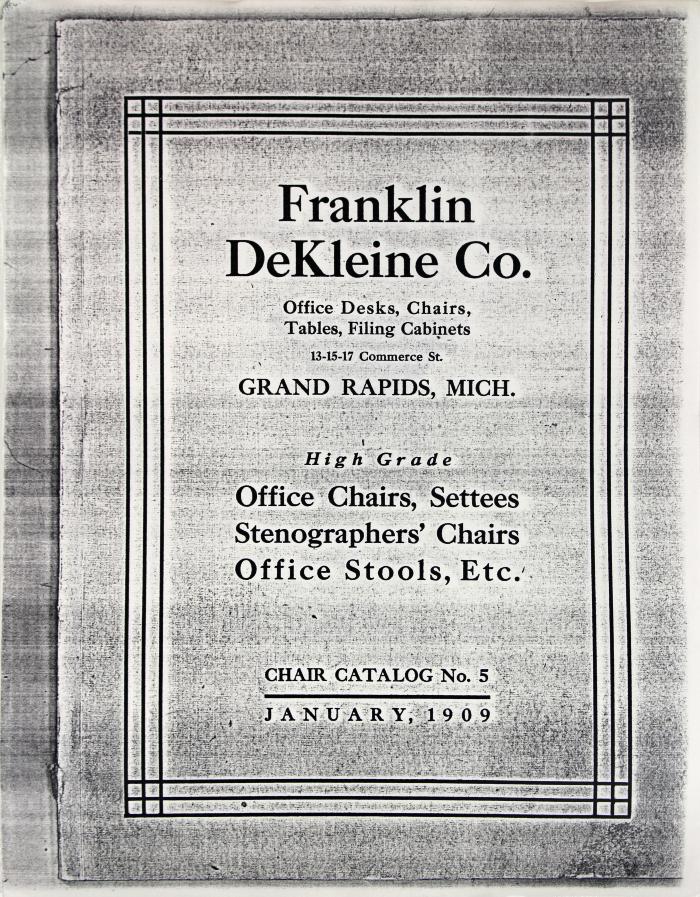 Trade Catalog (Photocopy), Franklin DeKleine Company, Chair Catalog No. 5