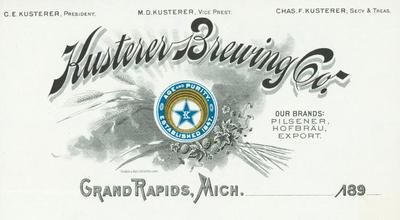 Stationary, Kusterer Brewing Company