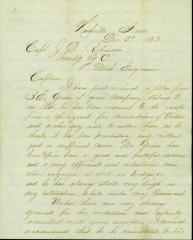 Civil War letter from Col William Innes to Captain Robinson 1st Michigan Engineers