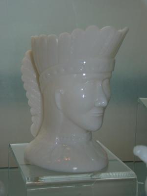 Opaque White Indian Head Creamer