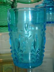 Tumbler, Fleur-de-lis, Teal Blue