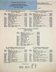 Price List, Johnson Furniture Company and Johnson-Handley-Johnson Company