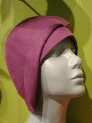 Hat, Purple Felt Cloche