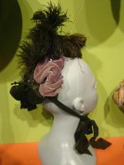 Hat, Woman's Purple Velvet With Feathers