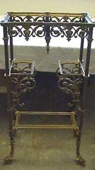 Brass And Marble Table With Dolphin Feet, 2-tiered