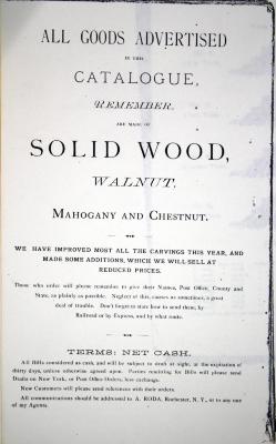 Trade Catalog (photocopy),  A. Roda's Illustrated Catalog [of] Solid Wood Furniture Carvings