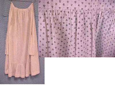 Apron, Small Black Print, White Background, Floor Length
