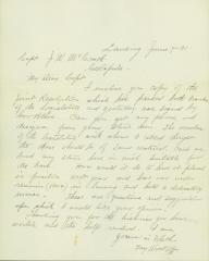 Letter to Captain J.W. McCrath from Fay Wyckoff