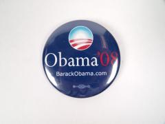 Political Pin-Back Button- Obama 2008 Election