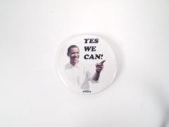 Political Pin-Back Button- "Yes We Can" Slogan from Obama 2008 Campaign 