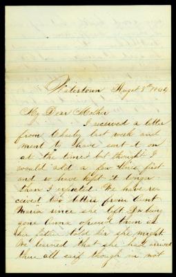 Letter, H.B. Hulbert brother of Charles Hulbert Watertown N.Y. to his mother Mrs. J. M. Hulbert Grand Rapids MI