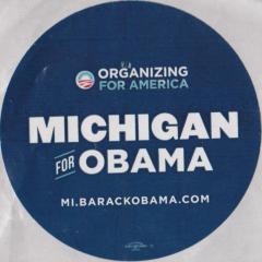 Political Sticker, Michigan for Obama
