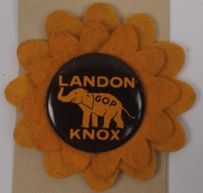  Big Campaign Button, Gop Elephant, Landon &amp; Knox 