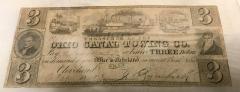 Bank Note, 'ohio Canal Towing Co., Cleveland, $3, No. 9064'