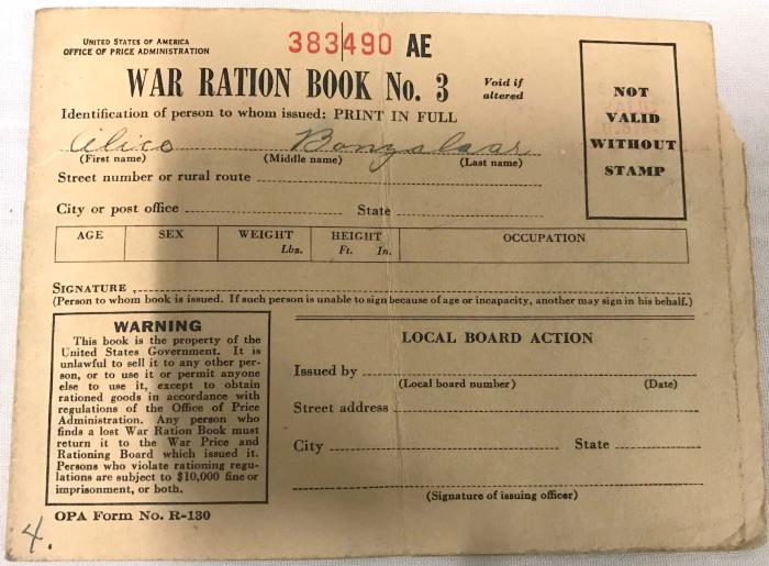 War Ration Book #3
