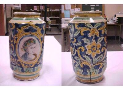 Majolica Drug Jar