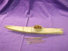 Kayak Model With Oars And Harpoons (7 Pieces)