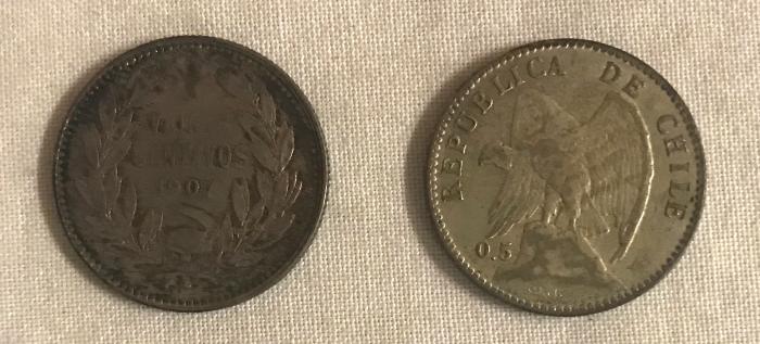 Coins, Chilean 20 Centavos (2)