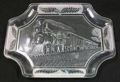 Platter, Depicting Locomotive And Three Cars