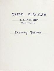 Trade Catalog, Baker Furniture Co., Regency Designs, 5300 Series