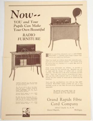 Advertisement, Grand Rapids Fibre Cord Company, Radio Furniture
