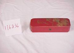 Red Lacquer Box With Concealed Hinge Lid