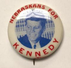 Pin-Back Button, Nebraskans for Kennedy