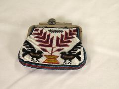 Purse, Beaded with Cannon Shaped Clasp