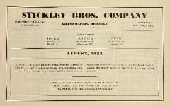 Price List, Stickley Brothers Company