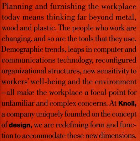 Trade Catalog, Knoll Associates, Inc., Intelligent Workspace
